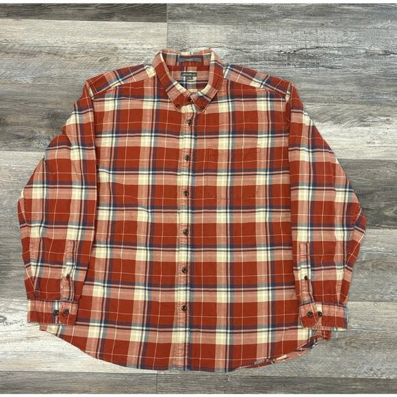 Eddie Bauer Tartan Plaid Mens 2XL Relaxed Chest Pocket Button Down Flannel Shirt - Picture 2 of 12